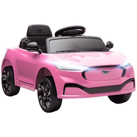 12V Licensed Ford Mustang Mach-E Electric Car Kids Ride On Car with Remote Control Adjustable Speed LED Light Music Suspension