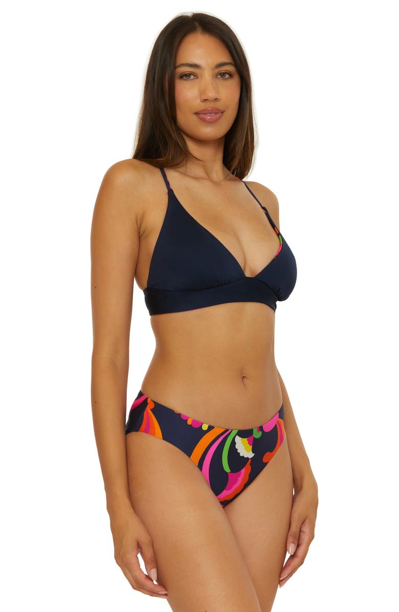 Trina Turk Poolside Reversible Hipster Bikini Bottoms, Alternate, color, Navy/ Multi