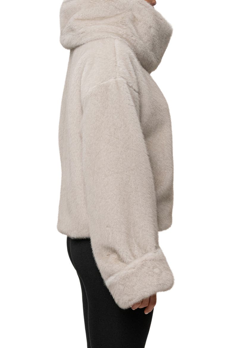 Turtleneck Faux Fur Pullover, Alternate, color, GRAY