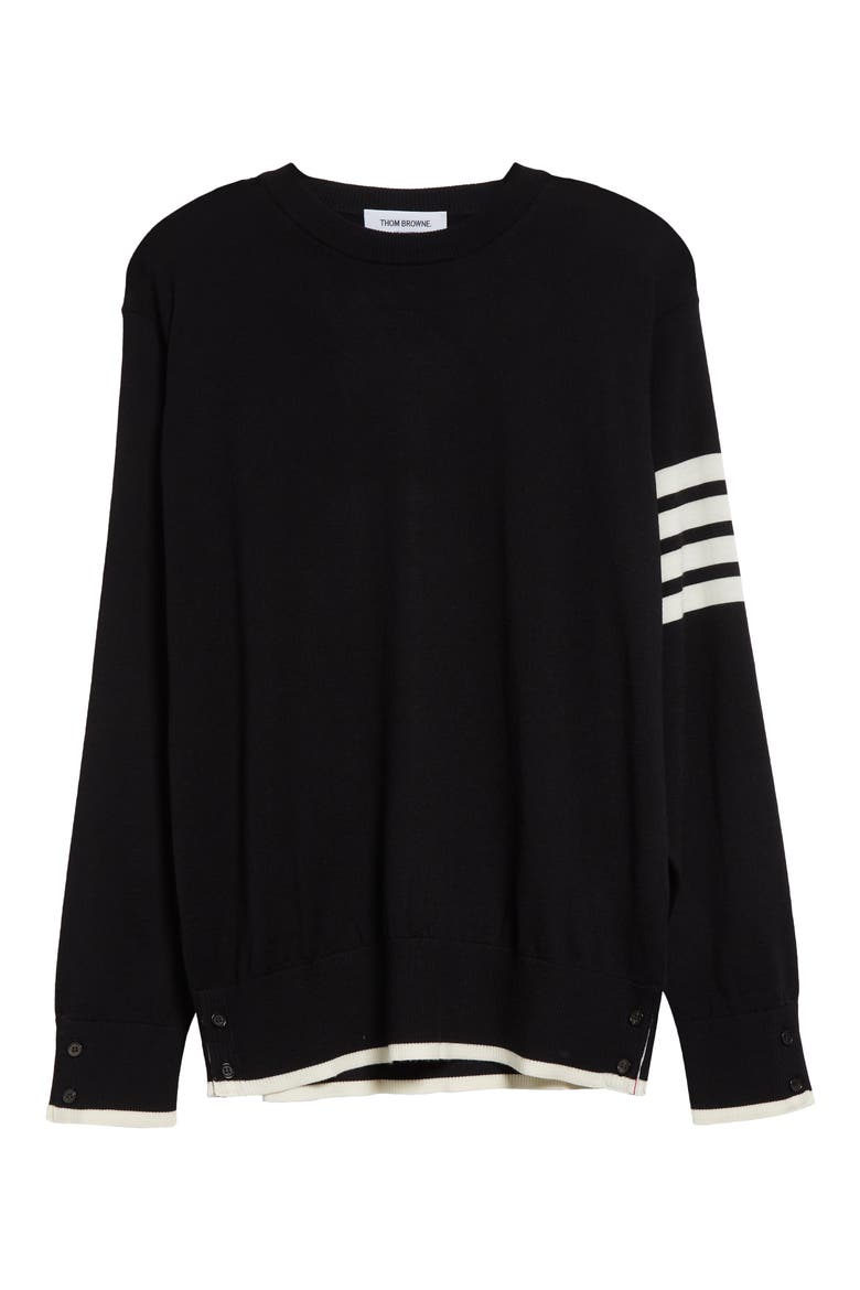 Virgin Wool Crewneck Sweater, Alternate, color, BLACK