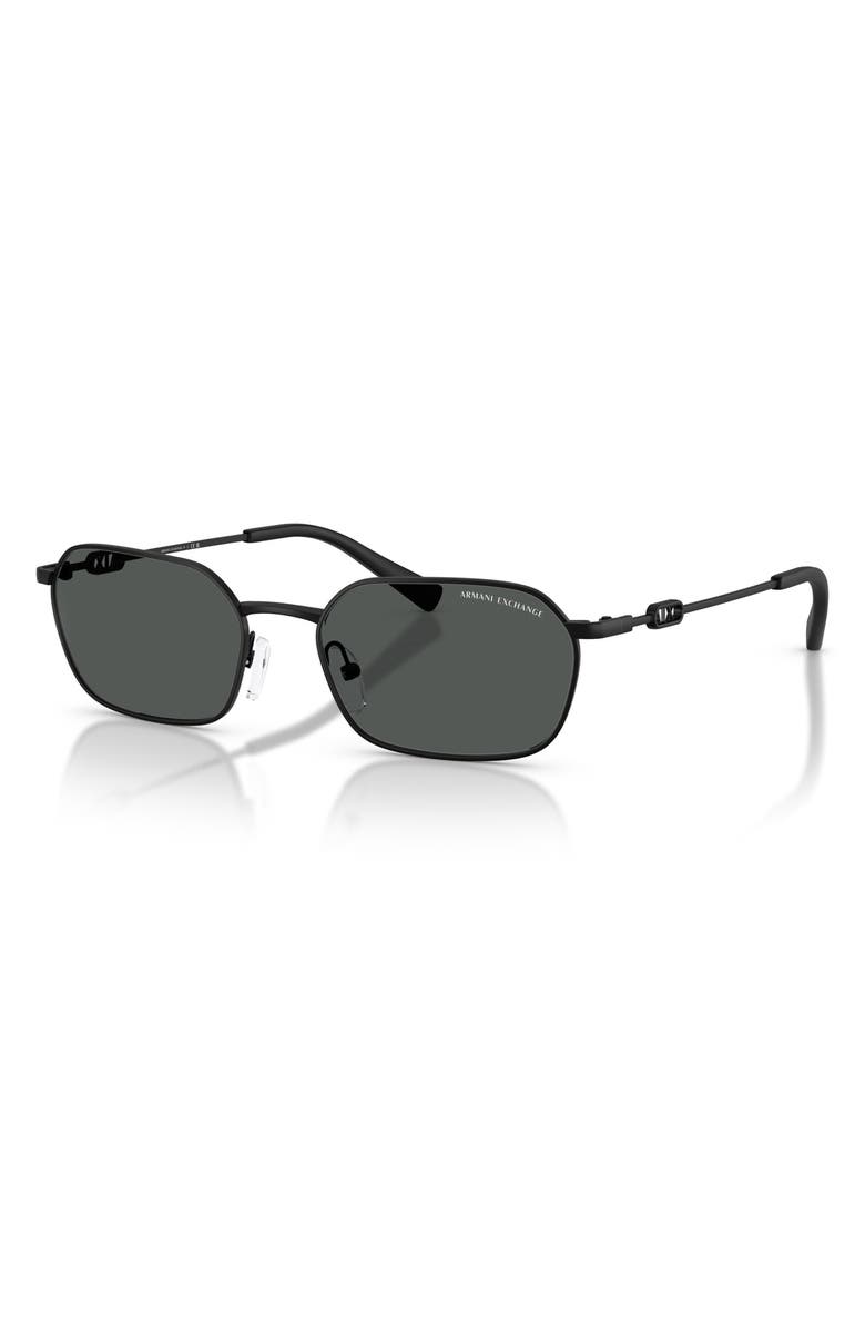 AX Armani Exchange 54mm Irregular Sunglasses, Alternate, color, Matte Black / Dark Grey