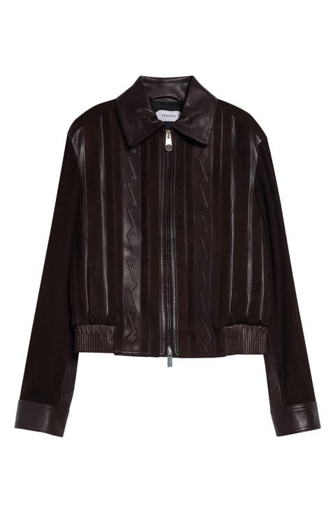 Mixed Media Greca Blouson Jacket