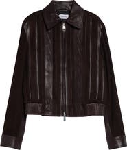 Versace Mixed Media Greca Blouson Jacket