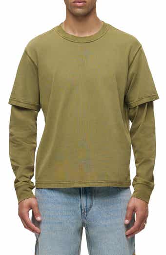 Hudson Jeans Hybrid Layered Long Sleeve Cotton T-Shirt