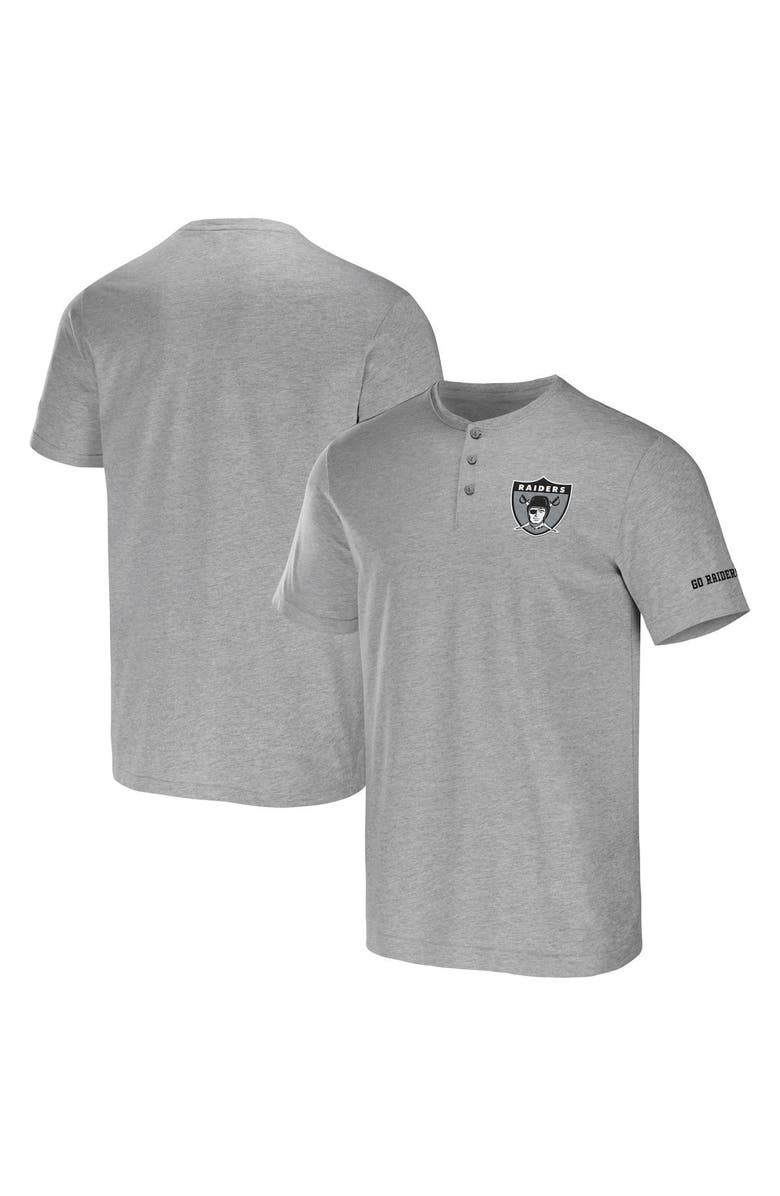 NFL X DARIUS RUCKER Men's NFL x Darius Rucker Collection by Fanatics Heather Gray Las Vegas Raiders Henley T-Shirt, Alternate, color, Heather Gray