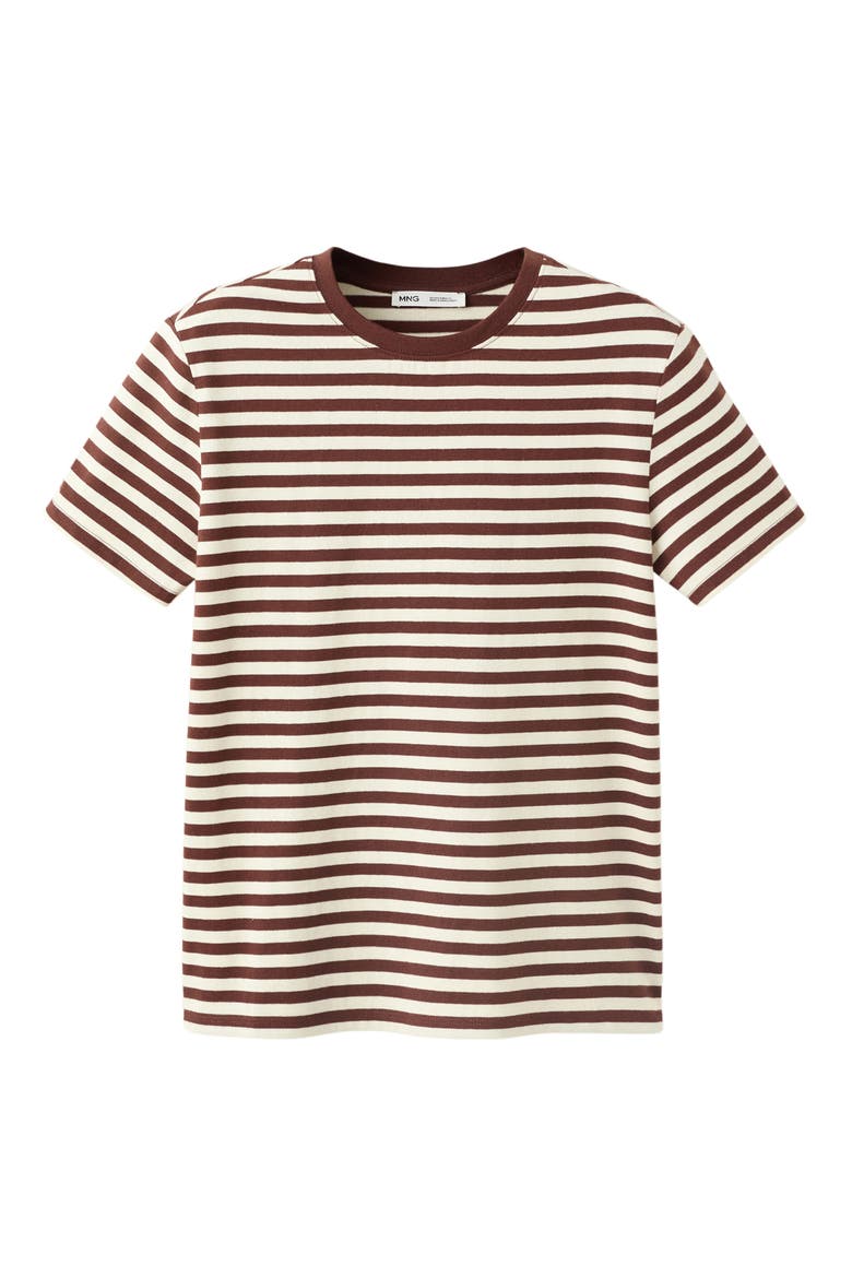 Stripe Cotton T-Shirt, Alternate, color, BROWN