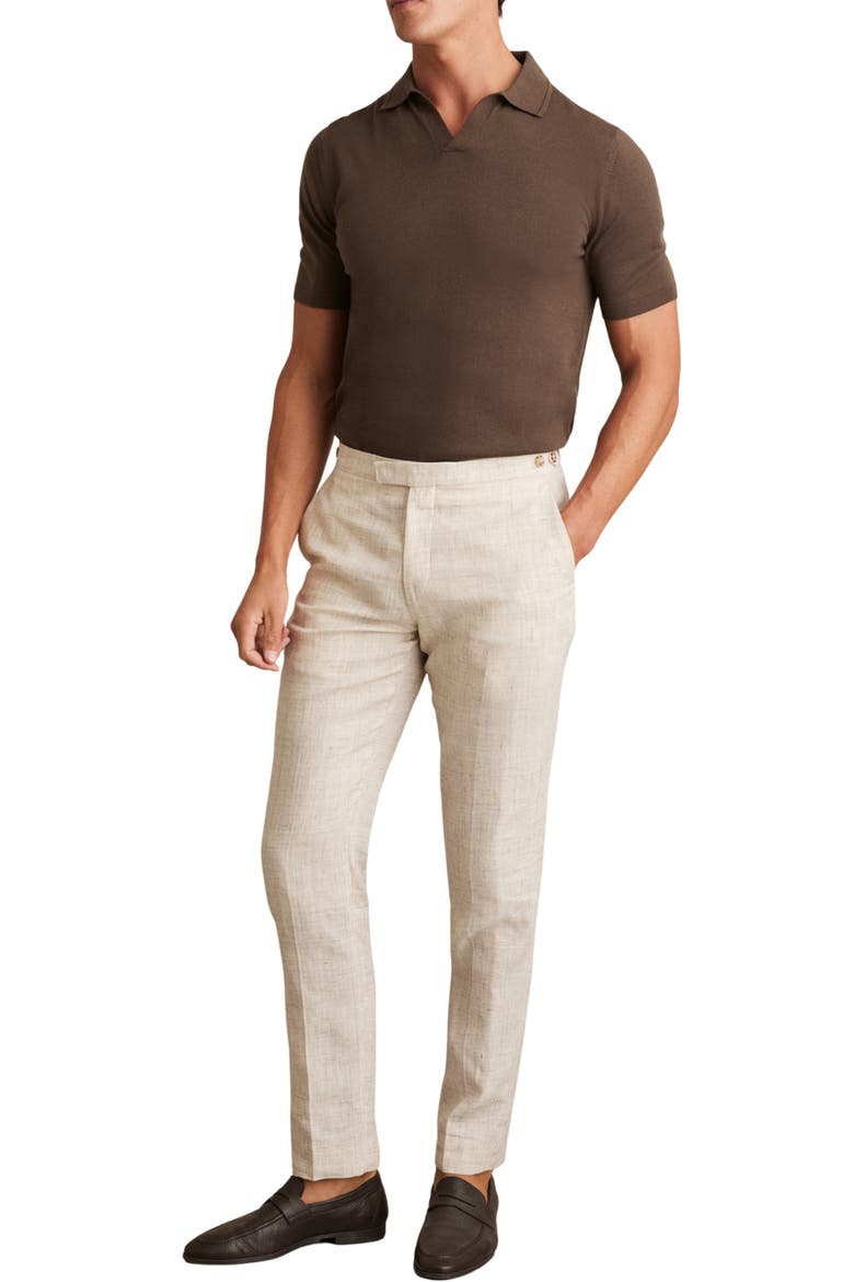 Duchie Johnny Collar Short Sleeve Wool Polo Sweater, Alternate, color, CHOCOLATE BROWN