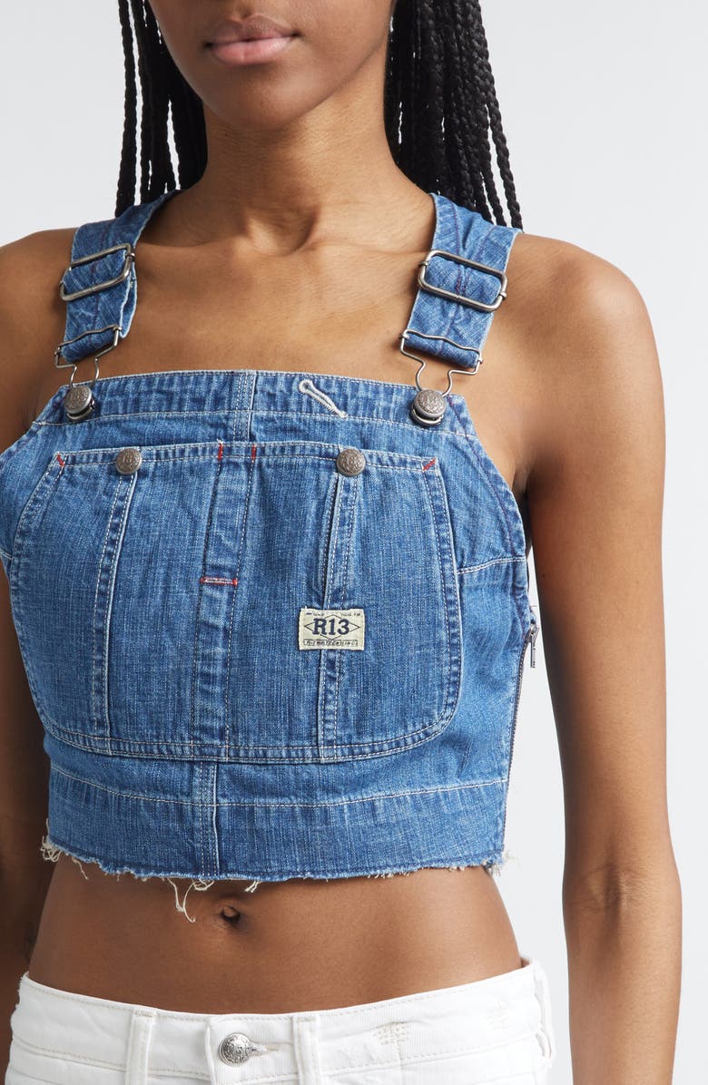 R13 Overall Bib, Alternate, color, Noise Blue