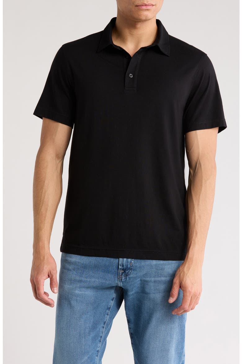Cotton & Modal Polo, Main, color, BLACK