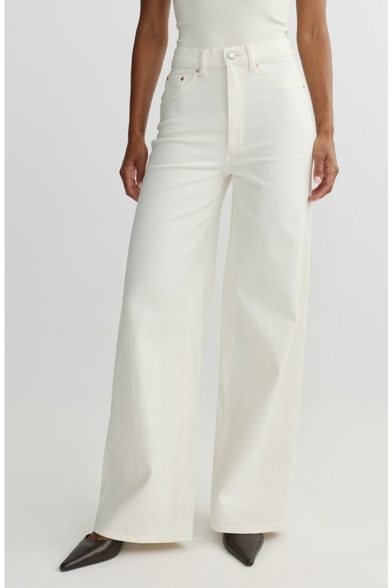 Hepburn High Waist Wide Leg Jeans, Main, color, EGGSHELL