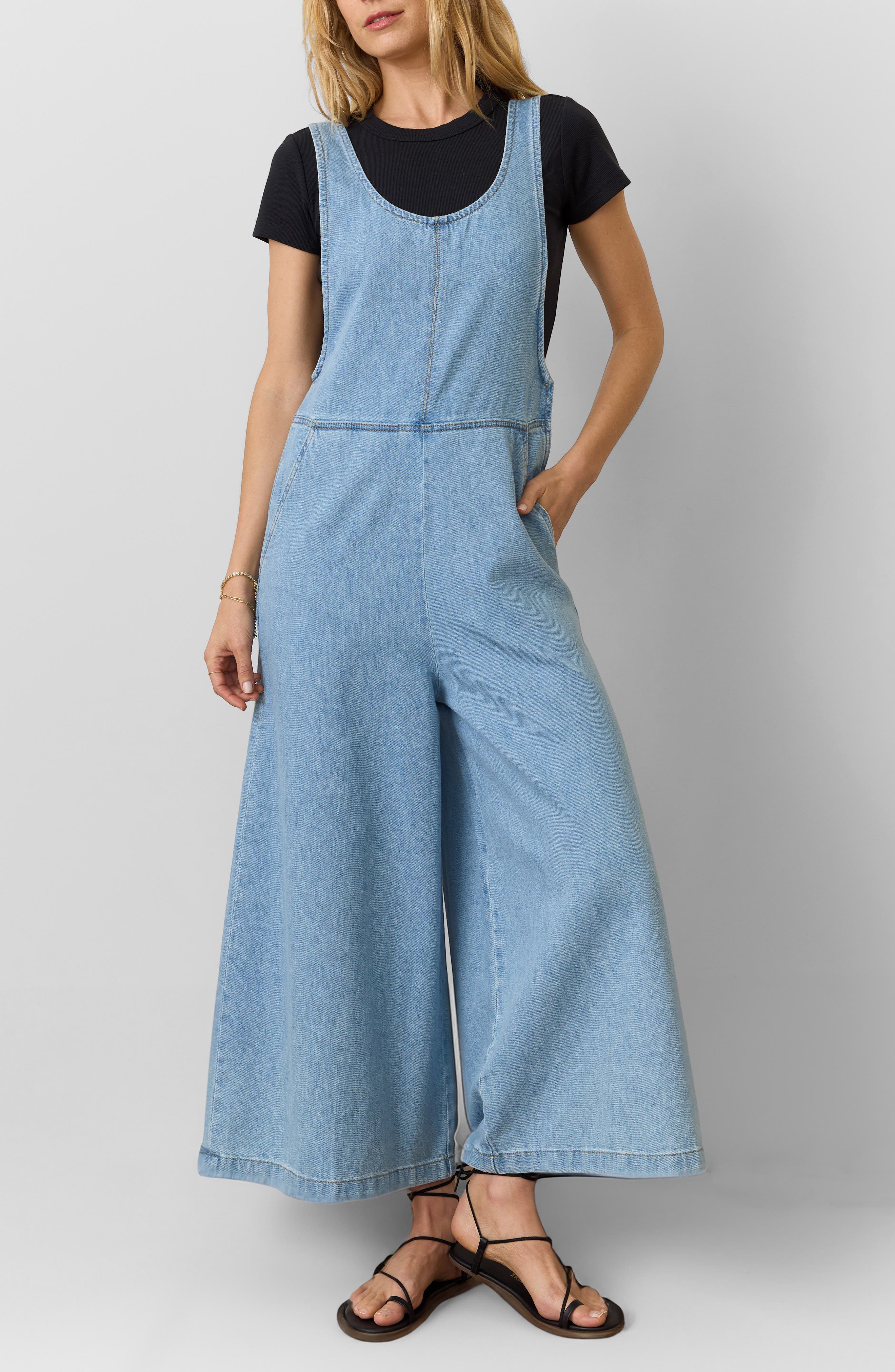 Marine Layer Layla Wide Leg Denim Jumpsuit