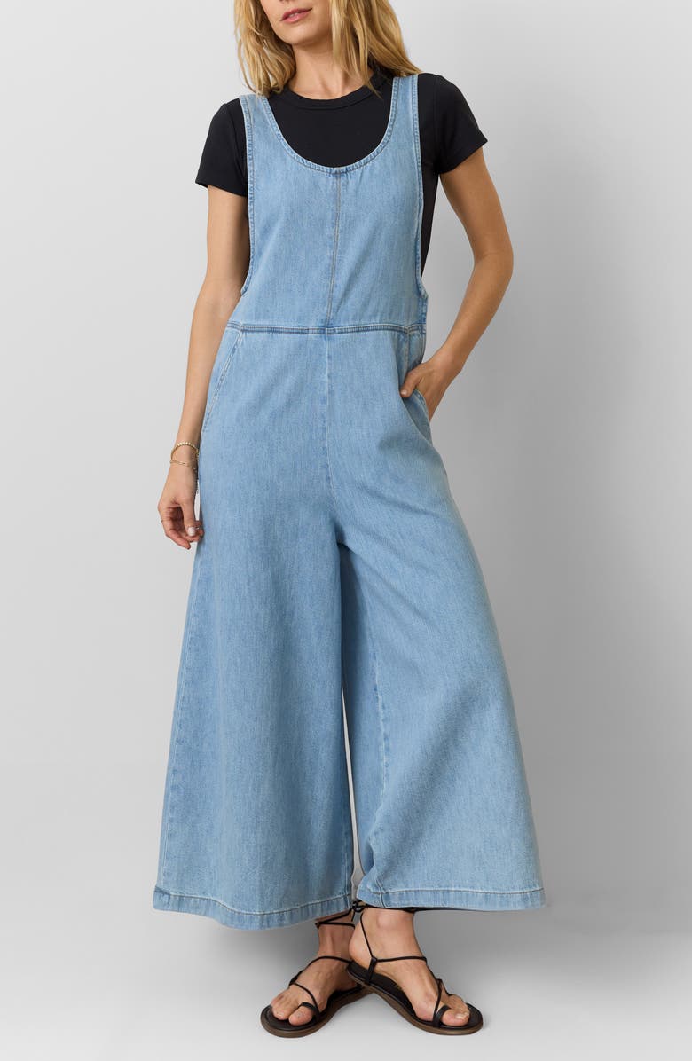 Marine Layer Layla Wide Leg Denim Jumpsuit, Main, color, 