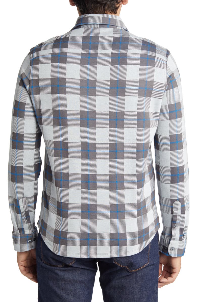 Stone Rose Men's Check Plaid Button-Up Shirt, Alternate, color, Grey