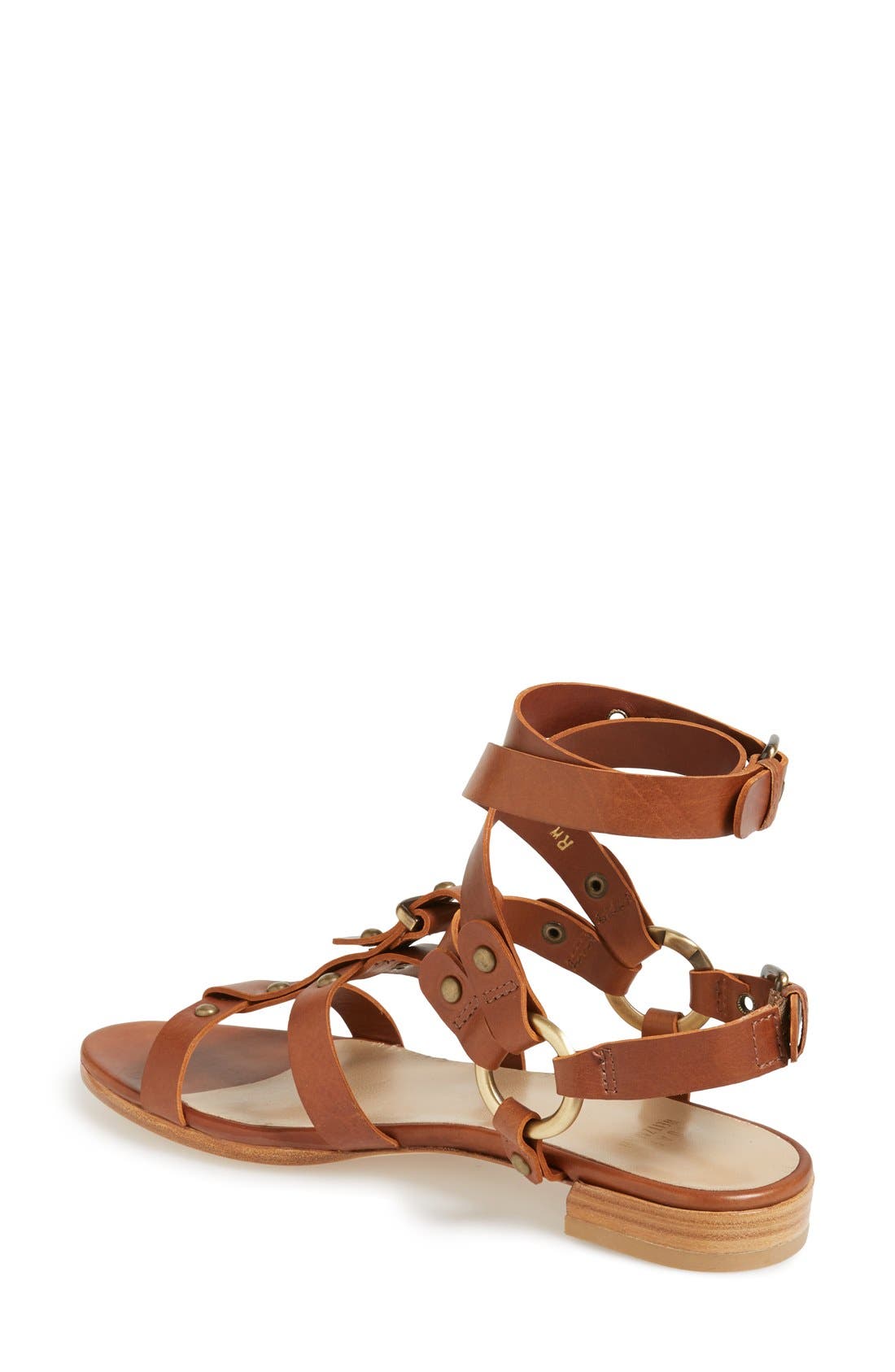 'On the Run' Leather Sandal, Alternate, color, SADDLE OLD WEST CALF