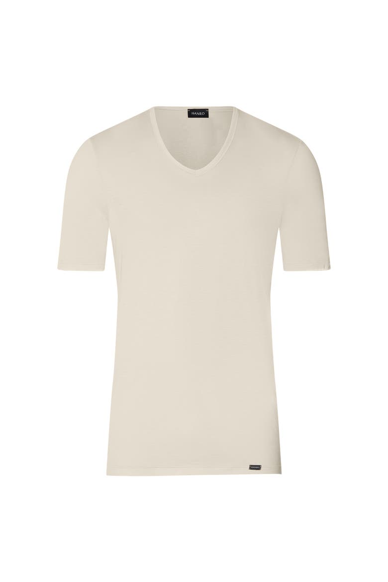Ultralight Fitted Cotton V-Neck T-Shirt, Main, color, Moon