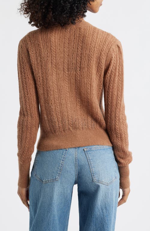 Madewell Pointelle Stitch Alpaca Blend Cardigan In Brown