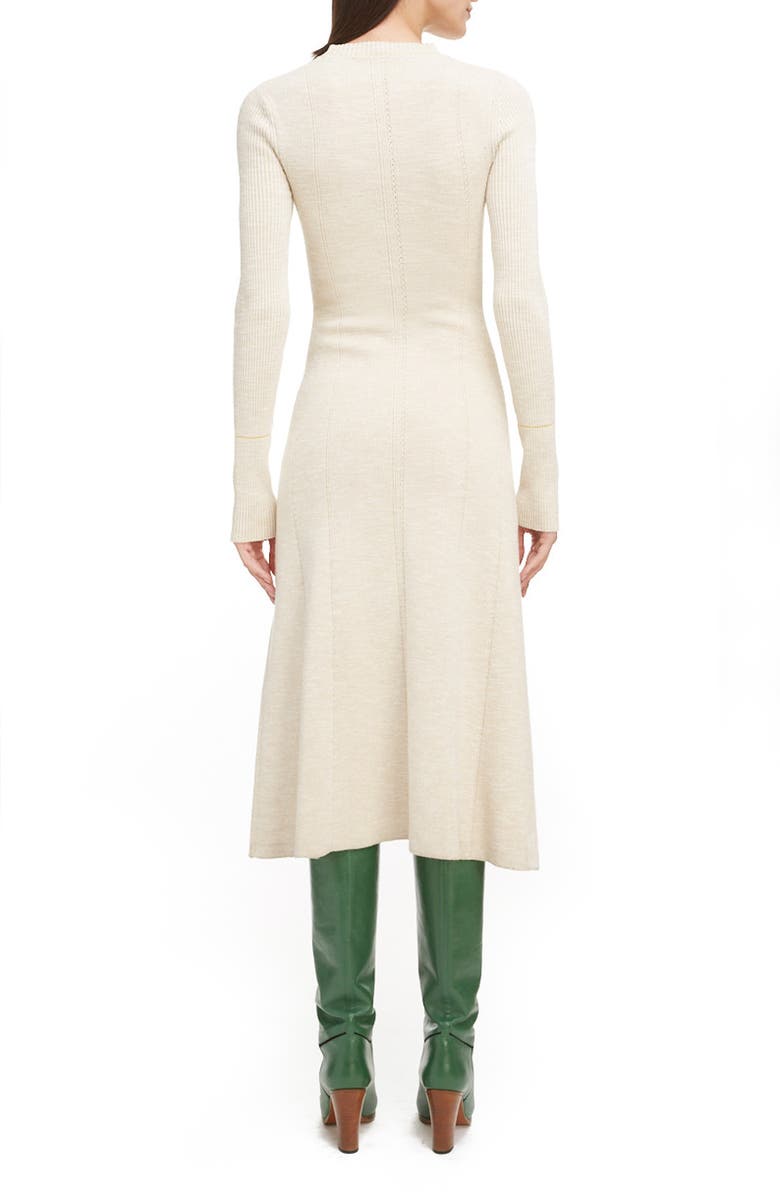Victoria Beckham Long Sleeve Fit & Flare Sweater Dress, Alternate, color, 