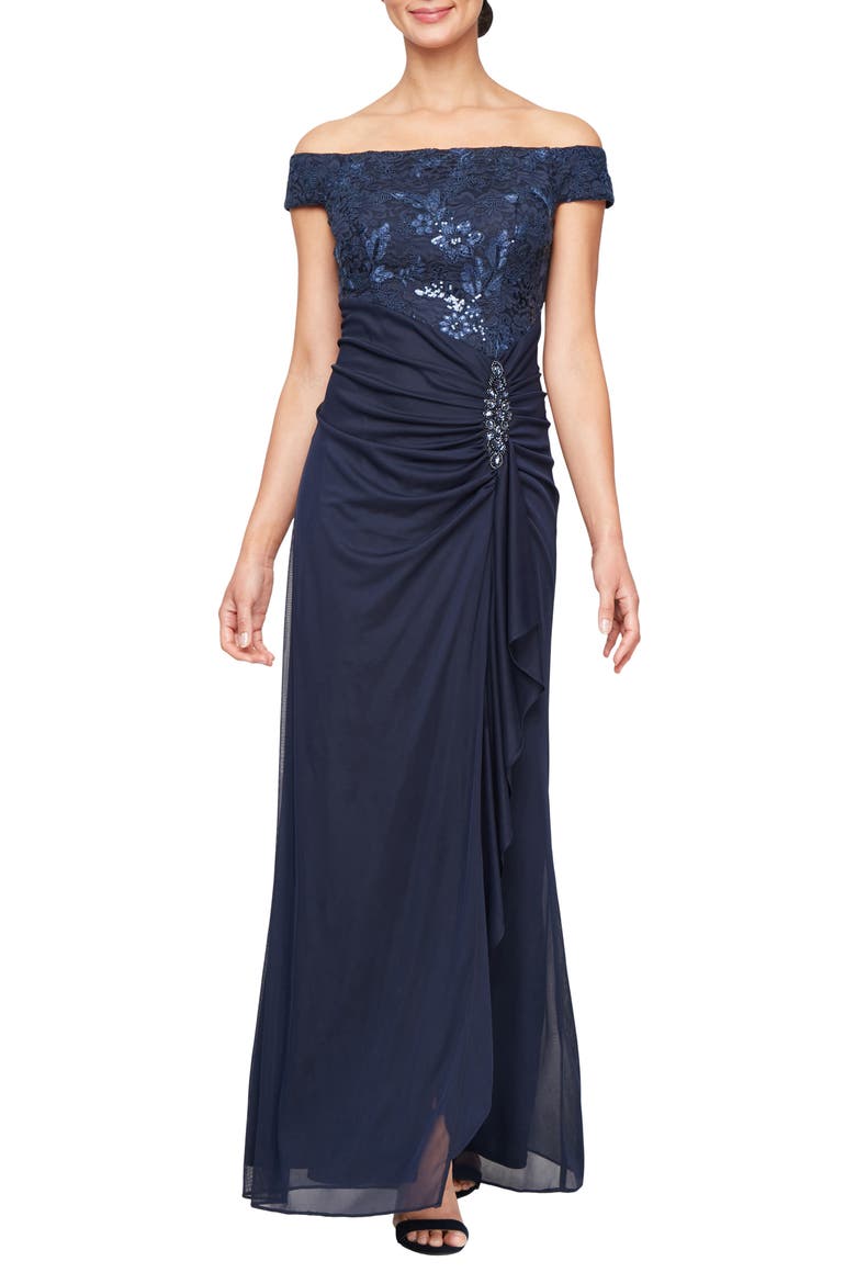 Sequin Embroidered Lace Gown video