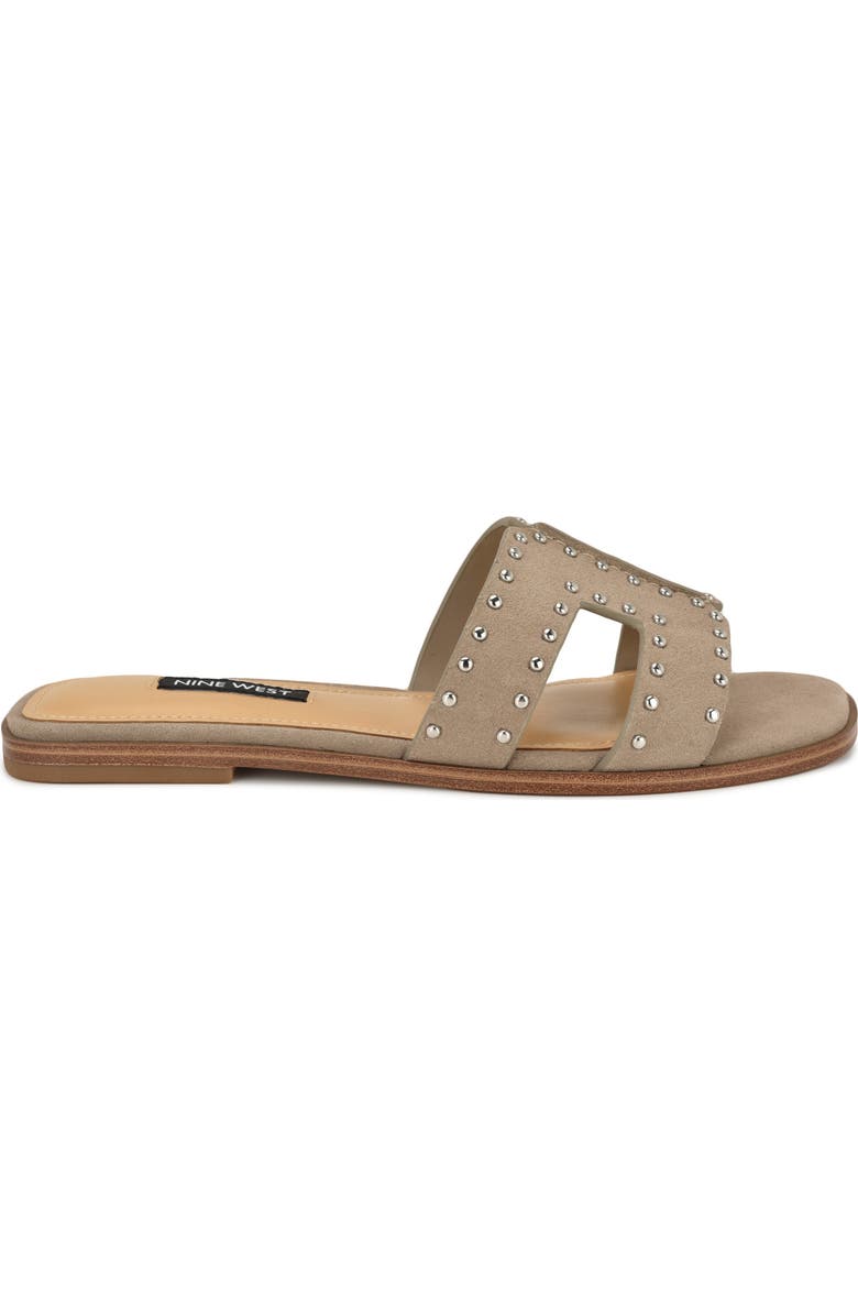 Nine West Giny Stud Slide Sandal, Alternate, color, Light Natural