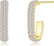 Lafonn Simulated Diamond Paper Clip Hoop Earrings