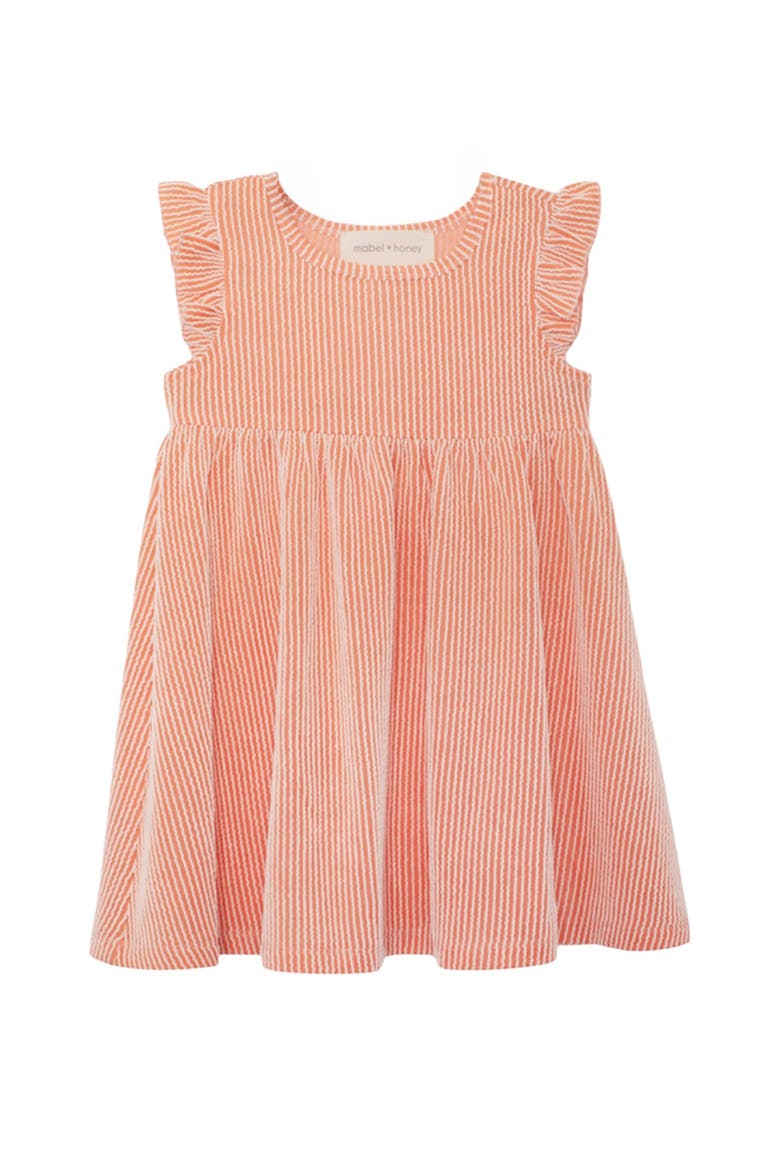 Sunkissed Apricot Short Flutter Sleeve Dress, Main, color, Orange