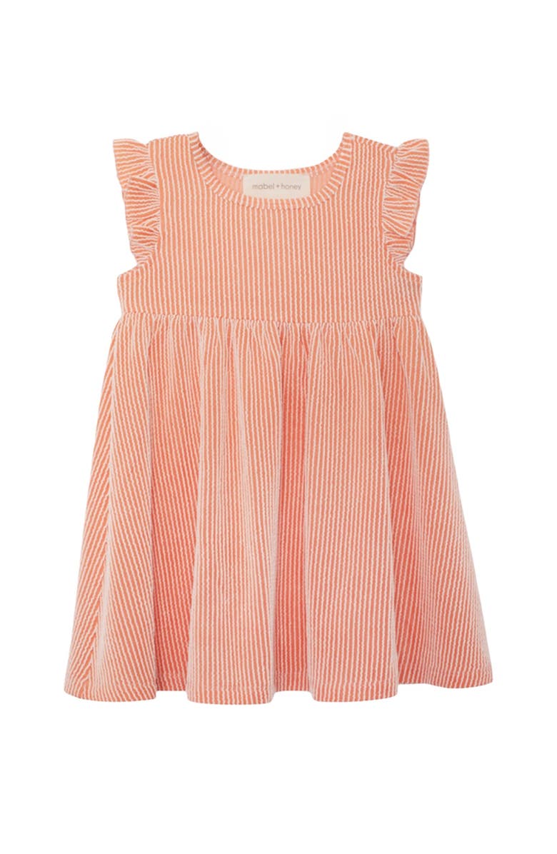 Mabel + Honey Sunkissed Apricot Short Flutter Sleeve Dress, Main, color, Orange