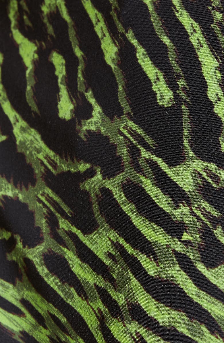 Ganni Tiger Print Triangle Bikini Top, Alternate, color, 