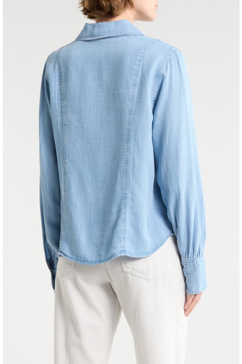 Embroidered Chambray Button-Up Shirt, Alternate, color, LIGHT BLUE