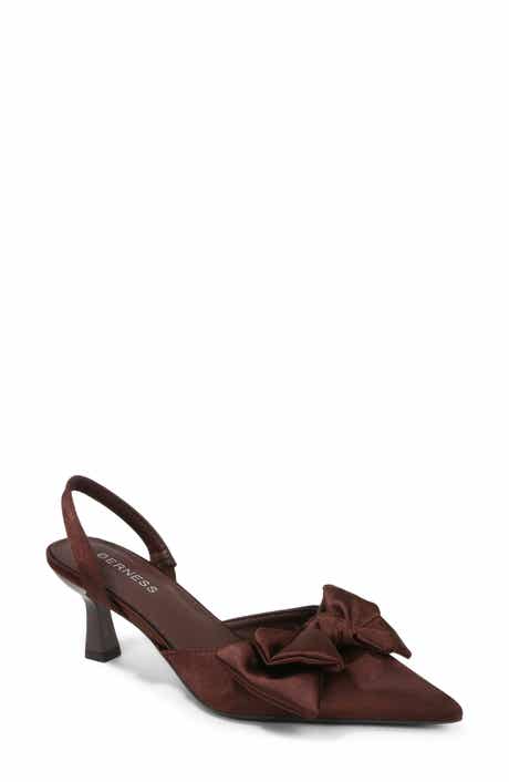 Michaela Bow Kitten Heel Pointed Toe Slingback Pump