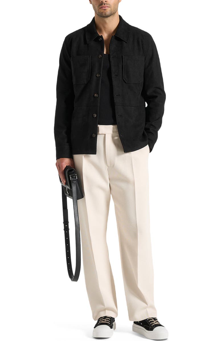 Manière De Voir Vienna Suede Contrast Stitch Sneaker, Alternate, color, Black