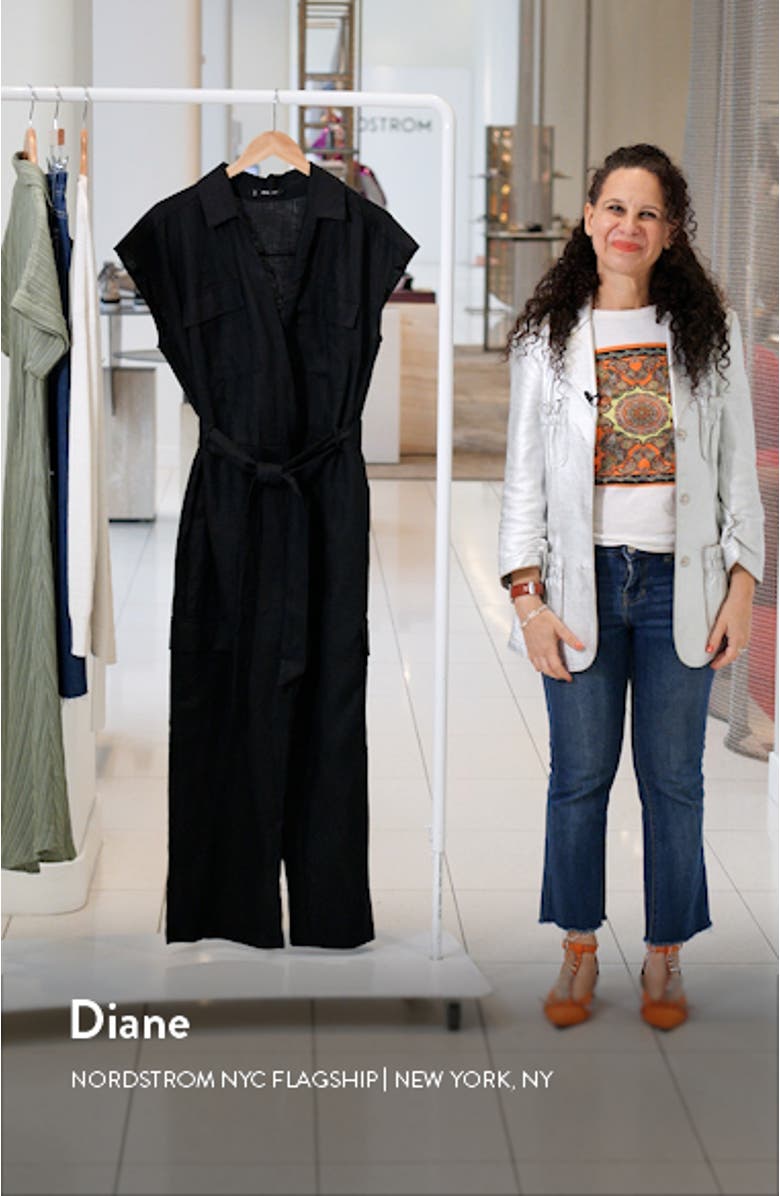 Linen Cargo Jumpsuit, sales video thumbnail