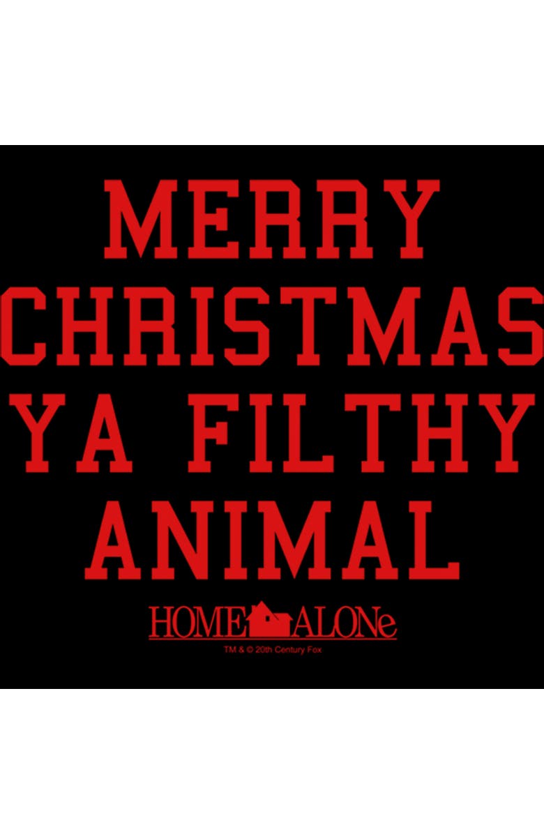 Home Alone Men's Home Alone Merry Christmas Ya Filthy Animal  Graphic T-Shirt, Alternate, color, Black