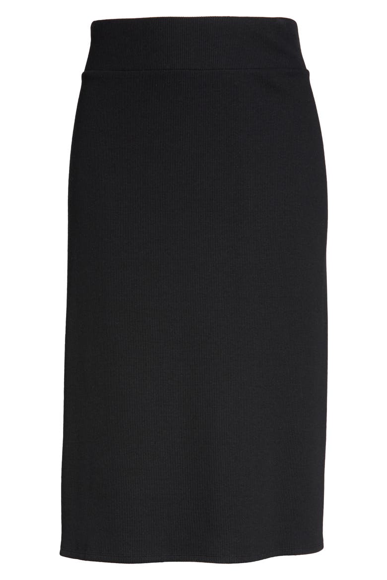 Ribbed A-Line Skirt, Alternate, color, BLACK