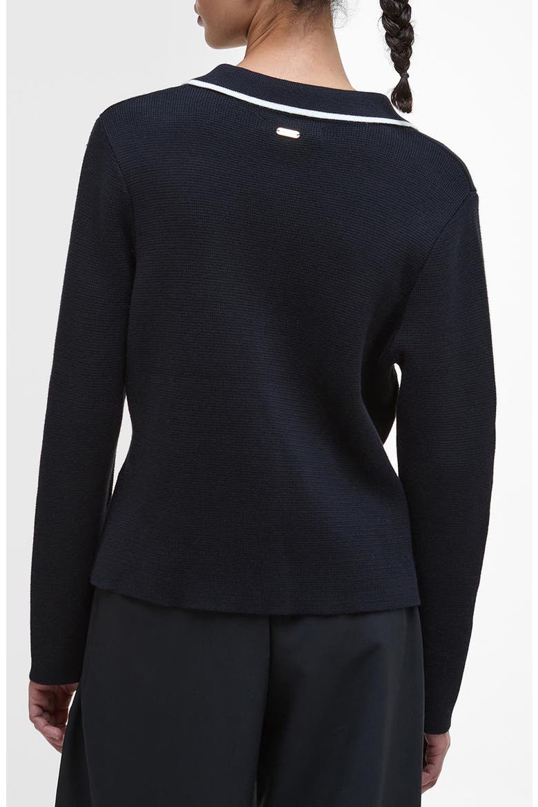 Colleen Cotton Collared Cardigan, Alternate, color, DARK NAVY