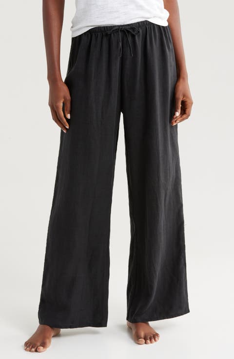 Linen Flare Pajama Pants
