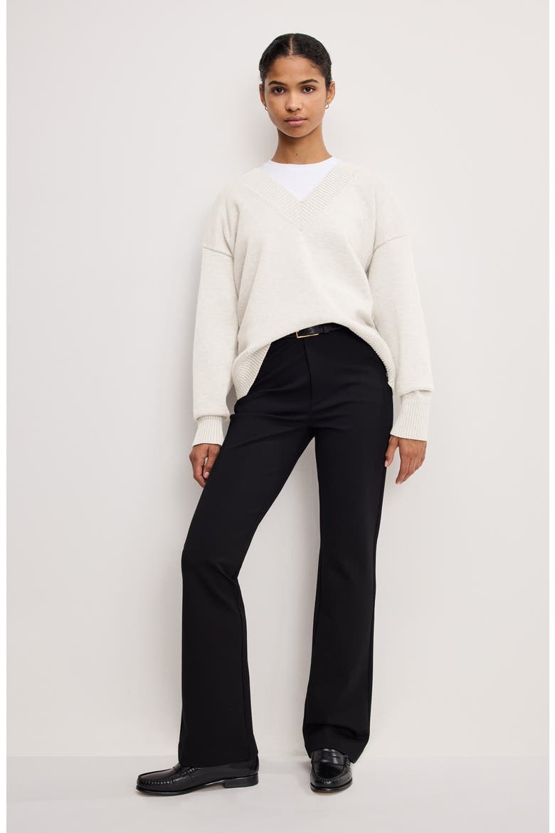 Oversize V-Neck Sweater, Alternate, color, VANILLA001