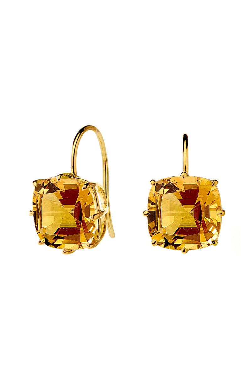 Cushion Earrings, Main, color, Citrine
