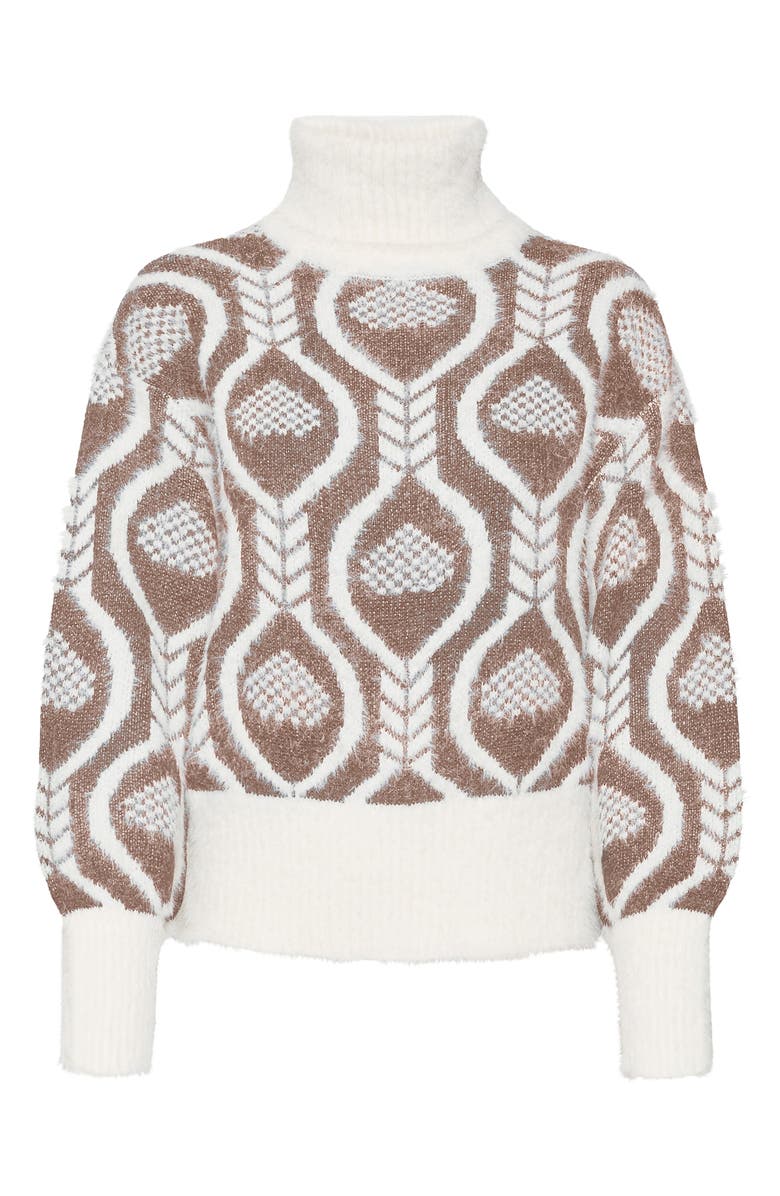 VERO MODA Nanea Turtle Neck Eyelash Knit Sweater, Alternate, color, 