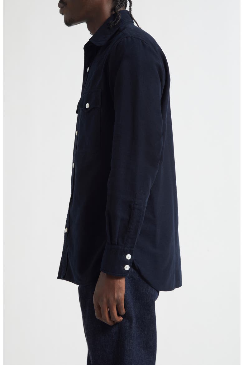 Cotton Moleskin Western Shirt, Alternate, color, NAVY