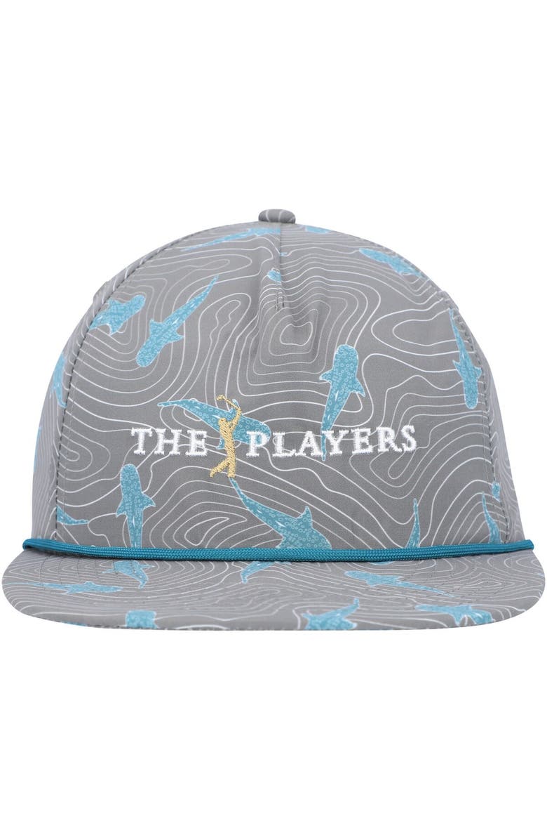 FLOMOTION Men's Flomotion Charcoal THE PLAYERS Sharks Lurking Rope Snapback Hat, Alternate, color, 