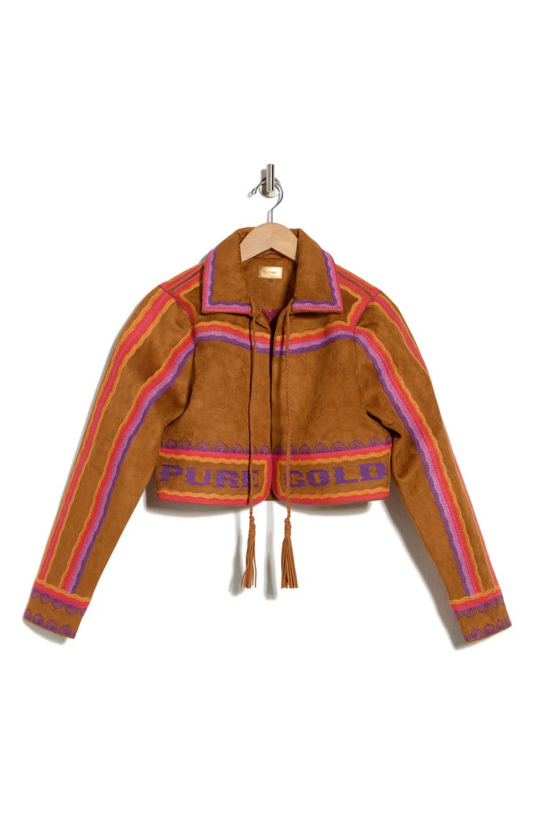 MOTHER The Shrugger Faux Suede Crop Jacket, Main, color,