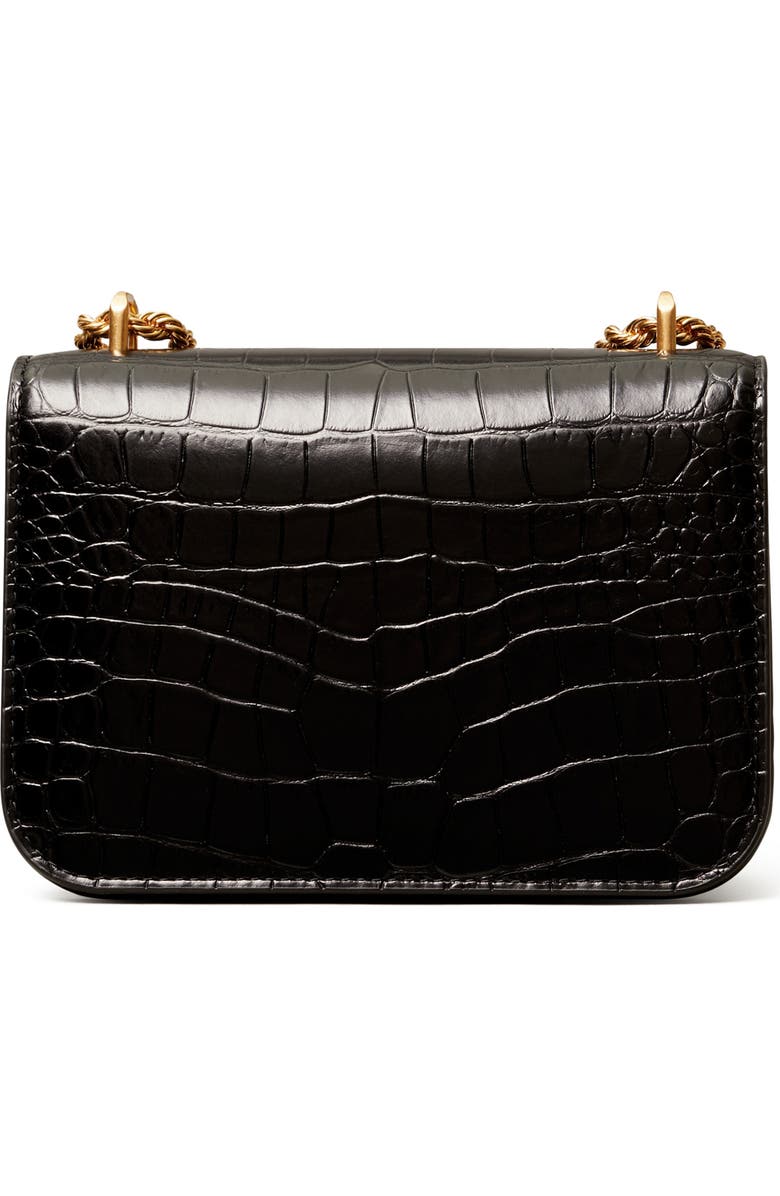 Tory Burch Small Eleanor Croc Embossed Leather Convertible Shoulder Bag, Alternate, color,