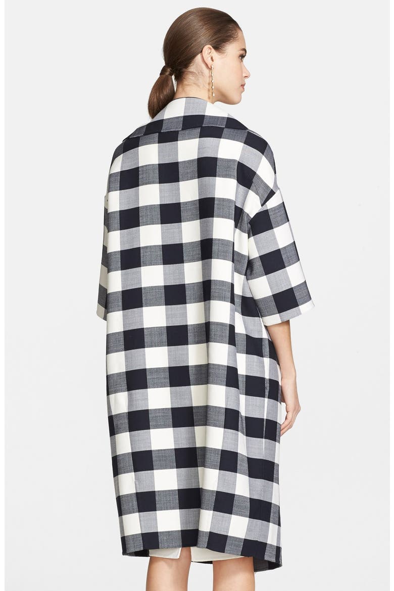 Buffalo Check Long Coat, Alternate, color, NAVY