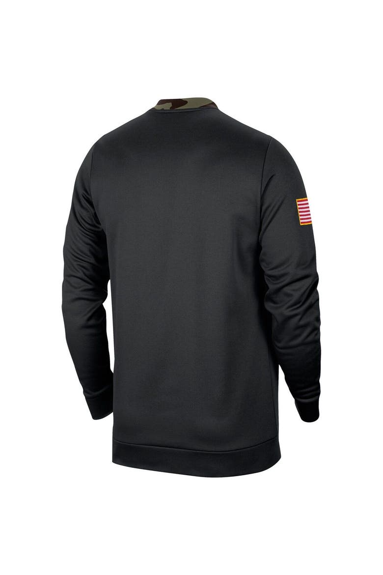 Men's Jordan Brand Black/Camo Michigan Wolverines Military Appreciation Performance Pullover Sweatshirt, Alternate, color, Black
