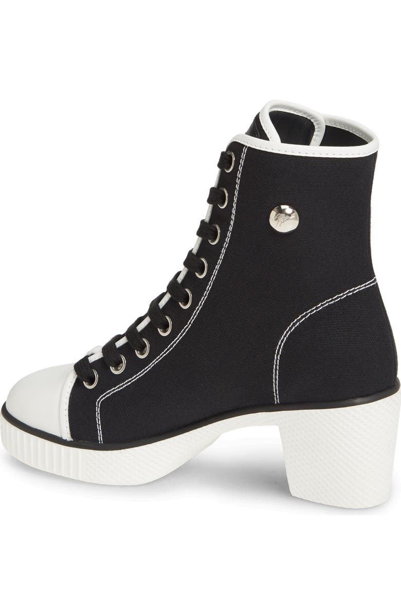 Giuseppe Zanotti Sneaker Bootie, Alternate, color, Black/ White
