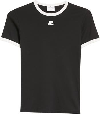 Courrèges Bumpy Embroidered Logo Cotton T-Shirt | Nordstrom