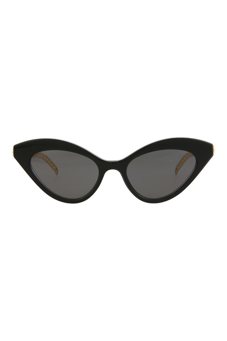 52mm Cat Eye Sunglasses, Main, color, BLACK GOLD GREY