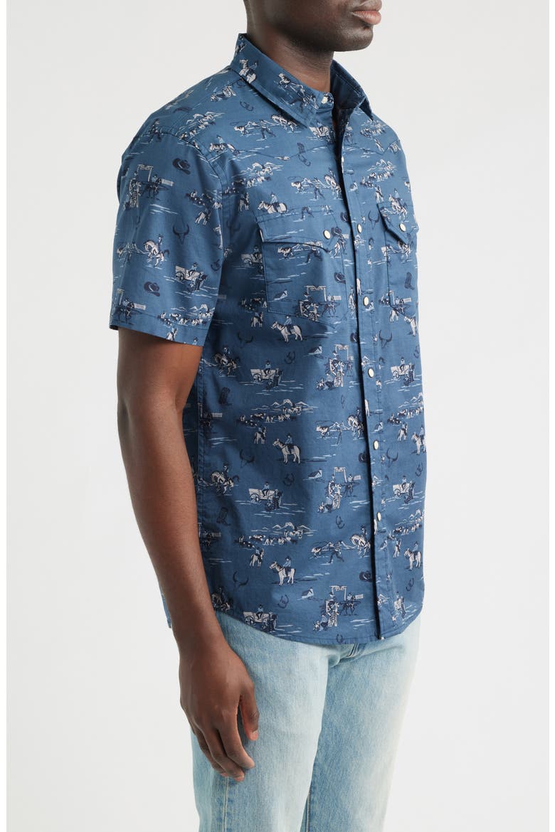 Laramie Short Sleeve Snap-Up Western Shirt, Alternate, color, COWBOY BLUE