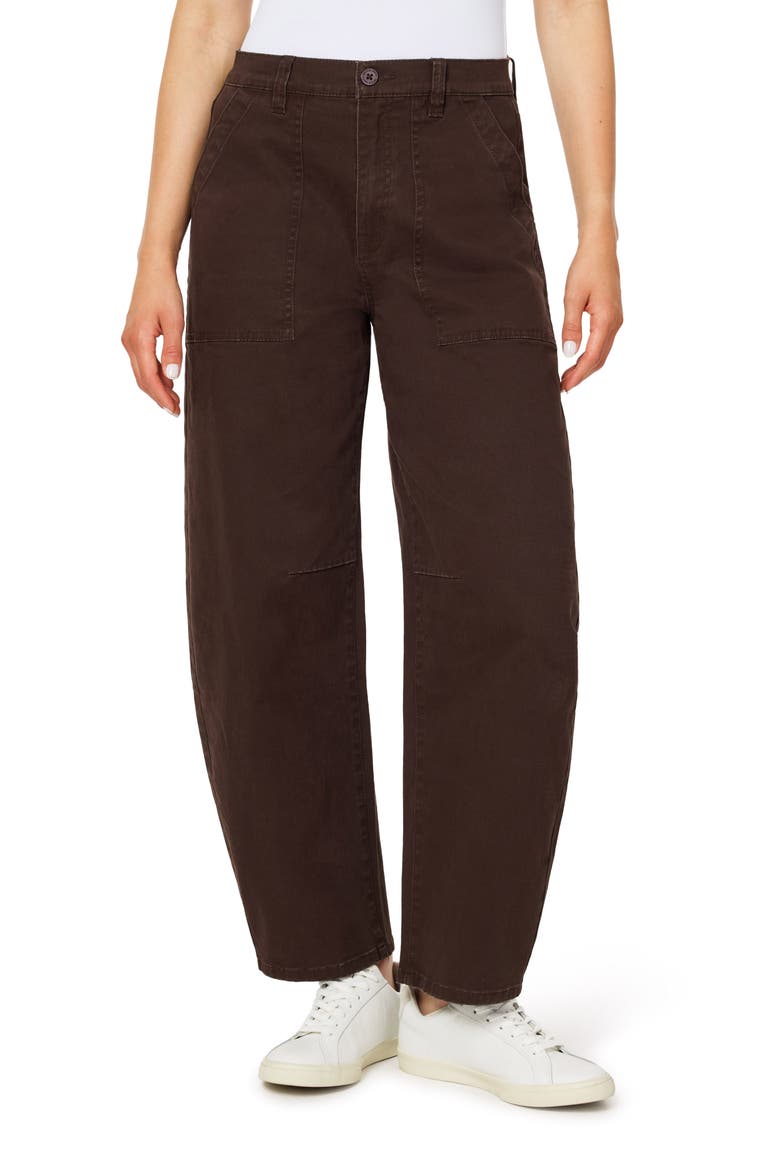 Relaxed Cargo Barrel Jeans, Main, color, CHOCOLATE TORTE