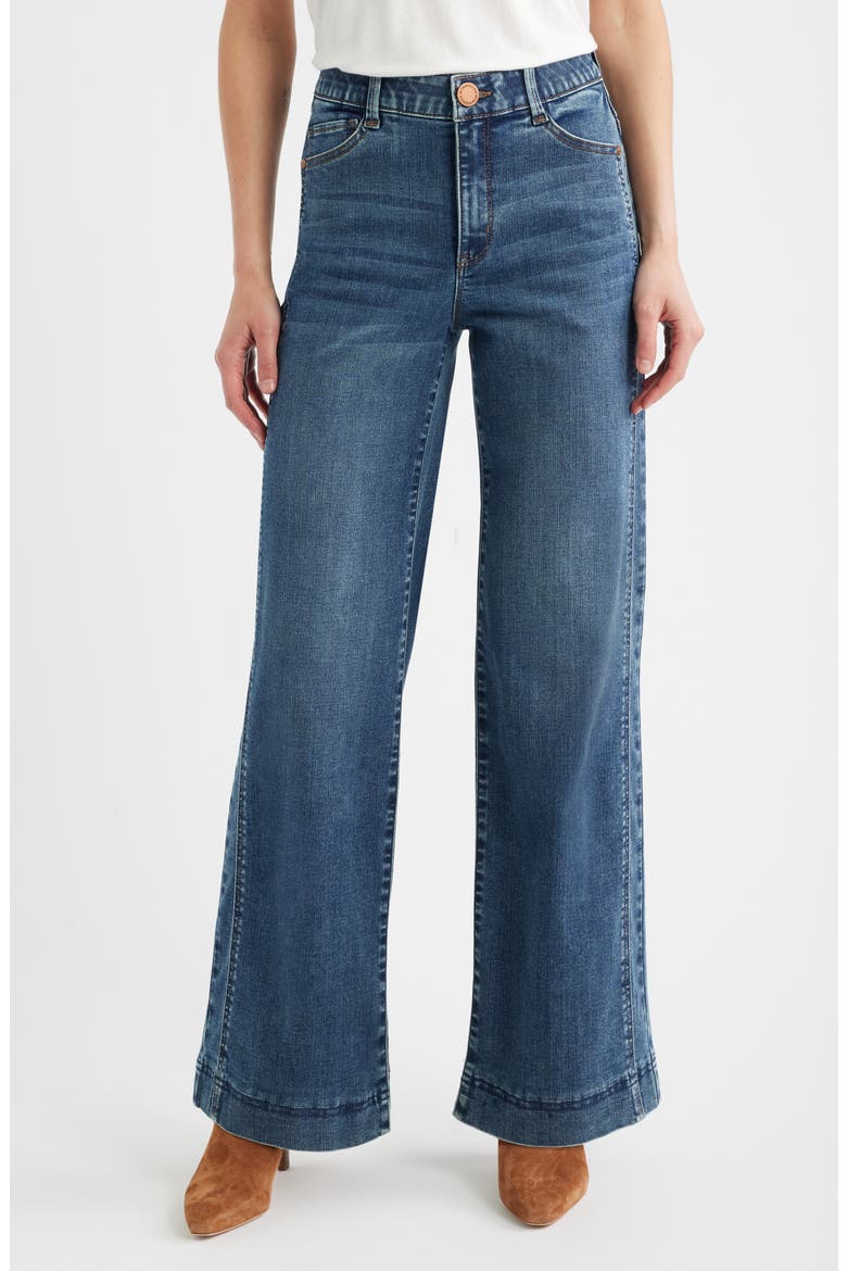 Skyrise Double Side Seam Wide Leg Jeans, Main, color, MID BLUE